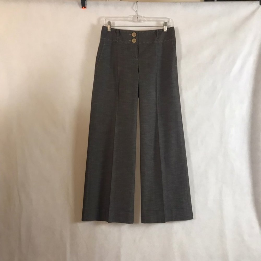 EUC LOFT Wide-Legged Tailored Trousers with Topstitching and Cuffs